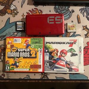 Nintendo 3ds Original - Red (Games Bundle)